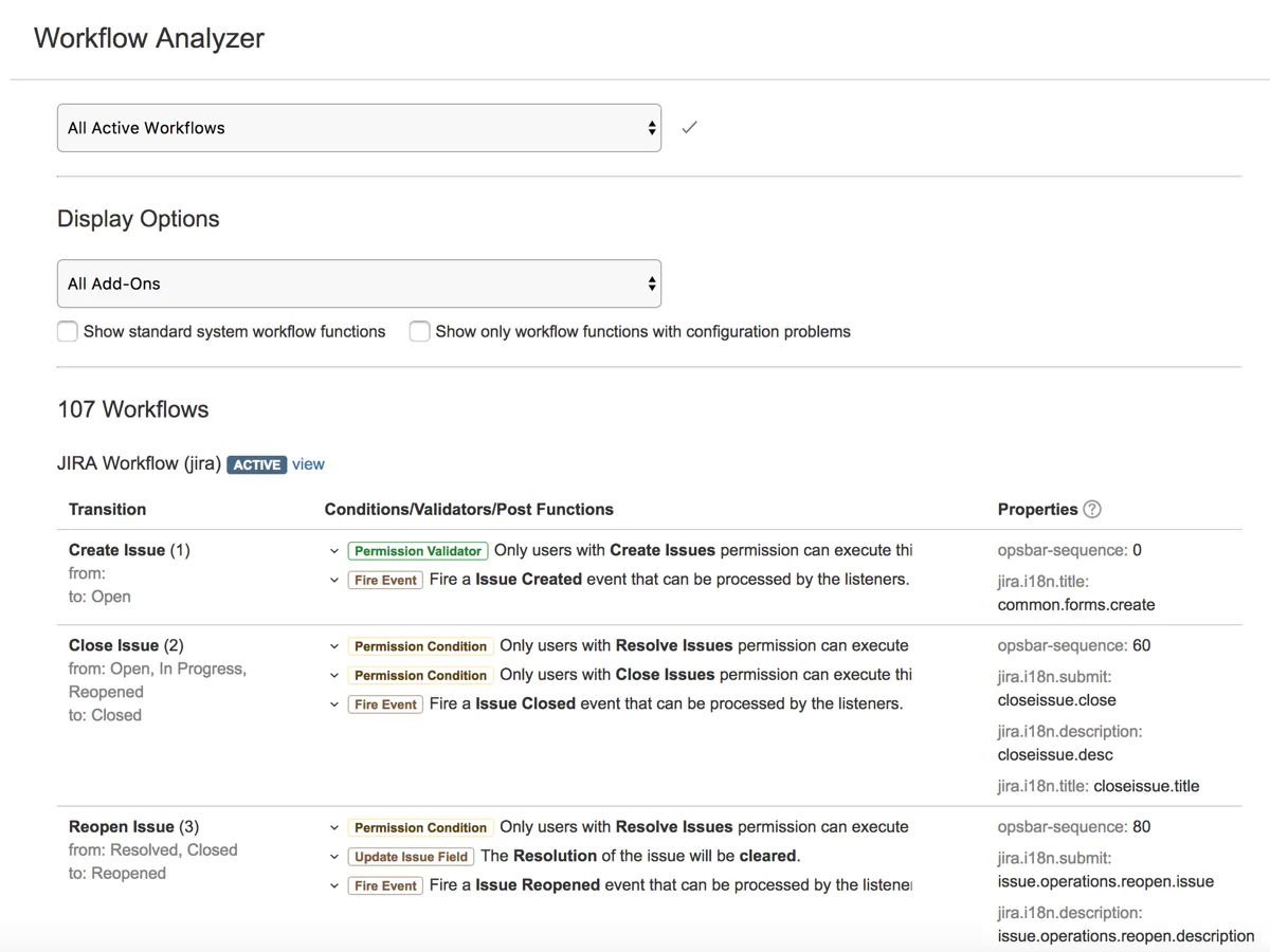 Workflow Analyzer for Jira — screenshot from the Atlassian Marketplace listing