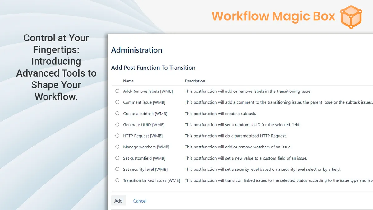 Workflow Magic Box — screenshot from the Atlassian Marketplace listing