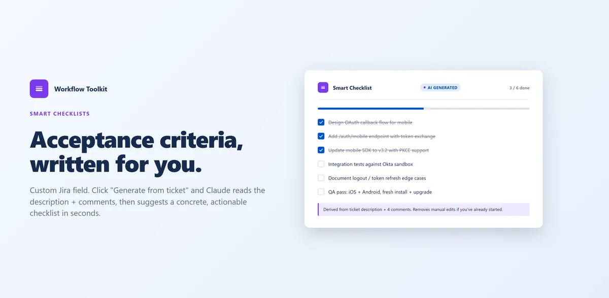 Workflow Toolkit — screenshot from the Atlassian Marketplace listing