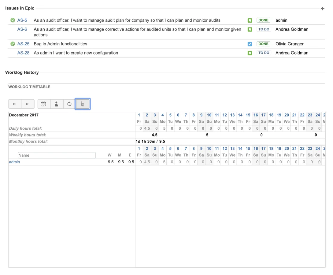 Worklog History PRO — screenshot from the Atlassian Marketplace listing
