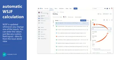 WSJF Calculation and Sorting for Jira for Atlassian — screenshot