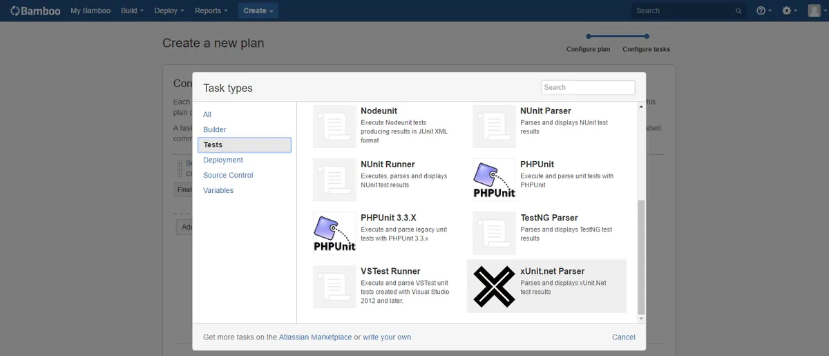 xUnit.Net Parser — screenshot from the Atlassian Marketplace listing