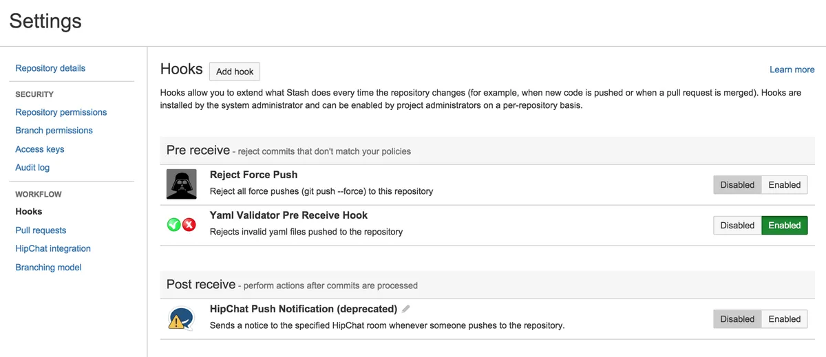 yaml-validator-hook — screenshot from the Atlassian Marketplace listing