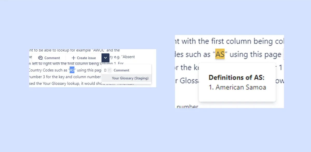 Your Glossary — screenshot from the Atlassian Marketplace listing
