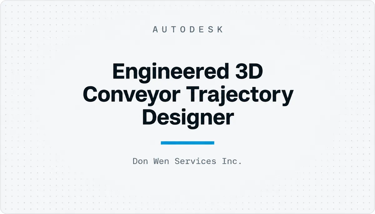 Engineered 3D Conveyor Trajectory Designer — cover image