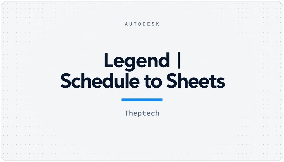 Legend | Schedule to Sheets — cover image