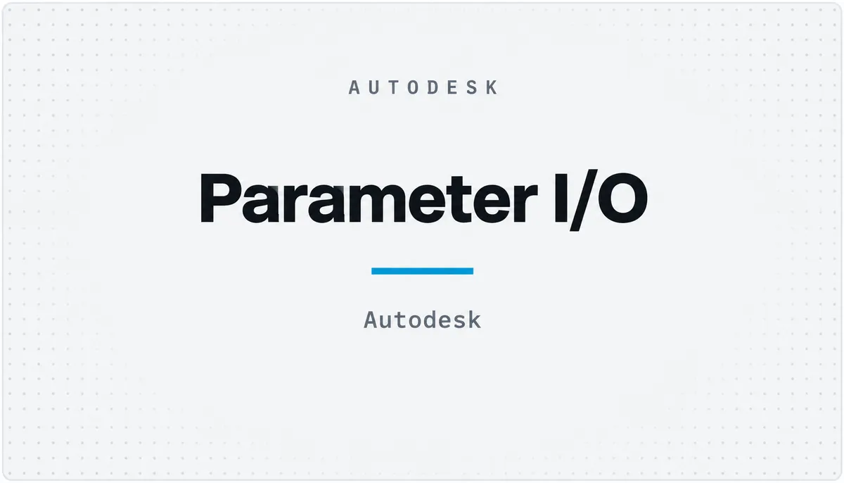 Parameter I/O — cover image