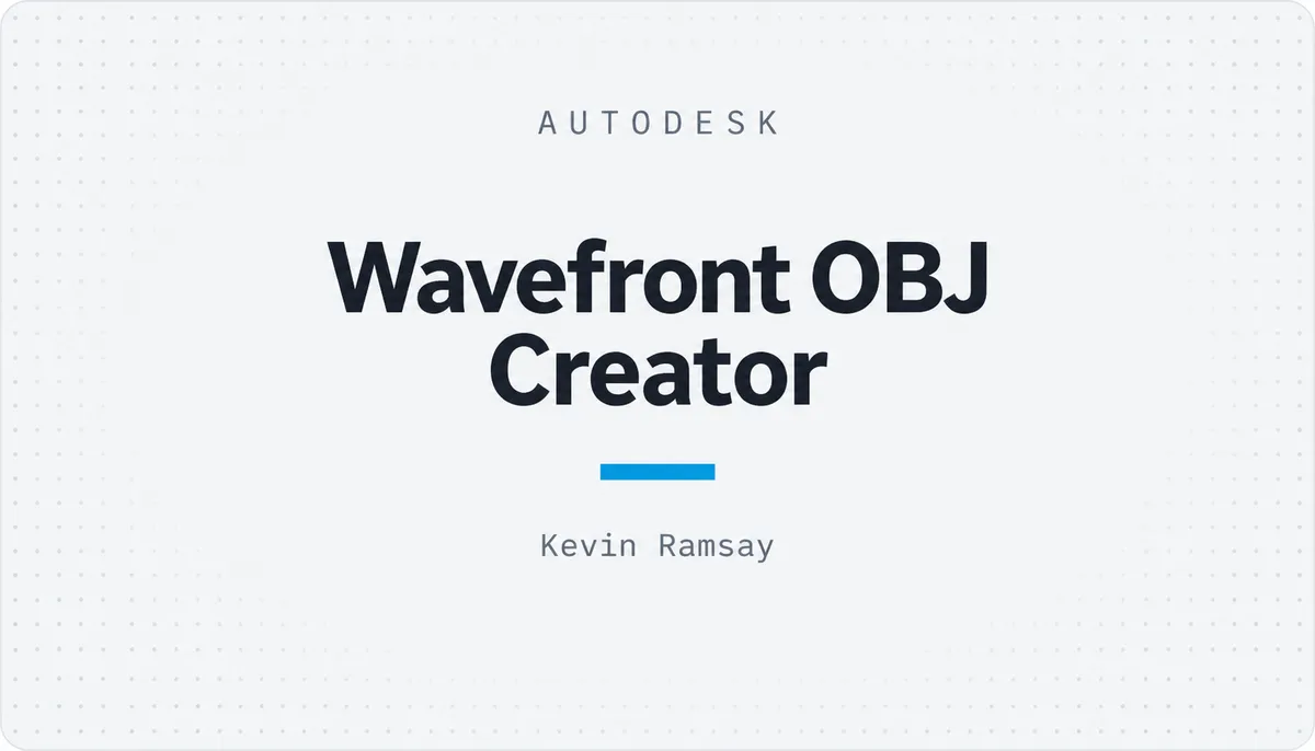 Wavefront OBJ Creator — cover image