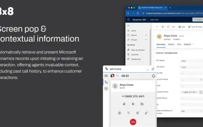 8x8 for Microsoft Dynamics 365 for Microsoft 365 — screenshot