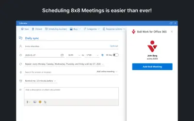 8x8 Work for Office 365 for Microsoft 365 — screenshot