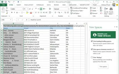 Ablebits.com Trim Spaces for Excel for Microsoft 365 — screenshot