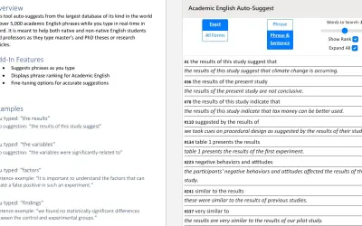 Academic English Auto-Suggest for Microsoft 365 — screenshot