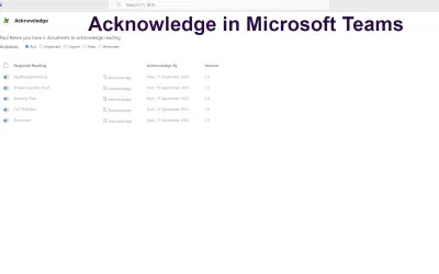 Acknowledge for Read and Understood by SP Additions Ltd for Microsoft 365 — screenshot