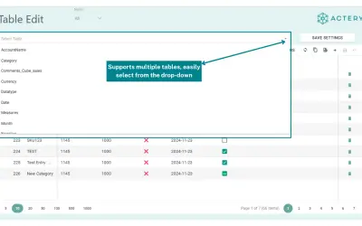 Acterys Table Edit for Microsoft 365 — screenshot