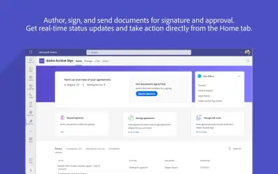 Adobe Acrobat Sign for Microsoft Teams and Microsoft 365 for Microsoft 365 — screenshot