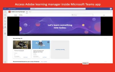 Adobe Learning Manager for Microsoft 365 — screenshot