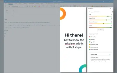 advaisor Outlook Add-in for Microsoft 365 — screenshot