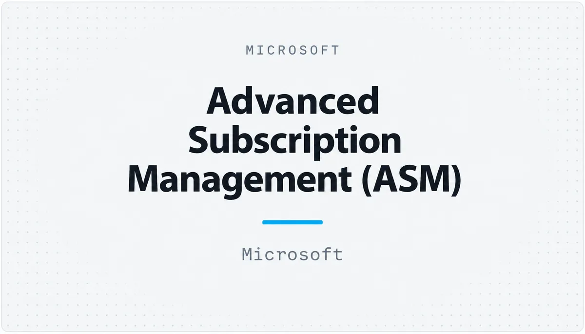 Advanced Subscription Management (ASM) — cover image