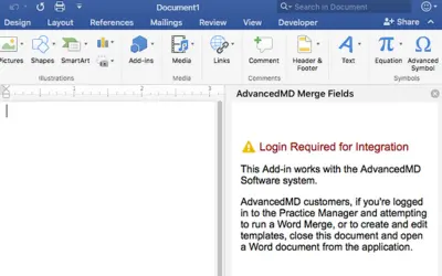 AdvancedMD Merge Fields for Microsoft 365 — screenshot