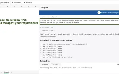 AI Agent for Excel for Microsoft 365 — screenshot
