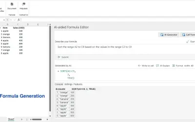 AI-aided Formula Editor for Microsoft 365 — screenshot
