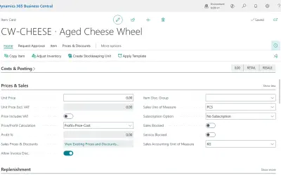AL Catch Weight Management for Microsoft 365 — screenshot