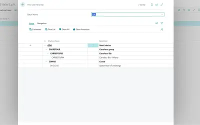 AL Hierarchical Price List for Microsoft 365 — screenshot
