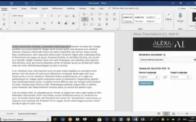 Alexa Translations A.I for Microsoft 365 — screenshot