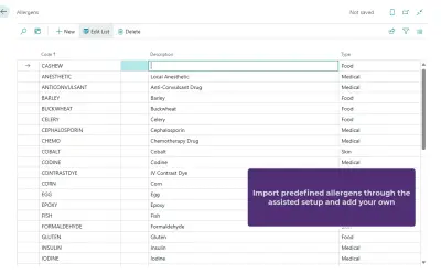 Allergens for Microsoft 365 — screenshot