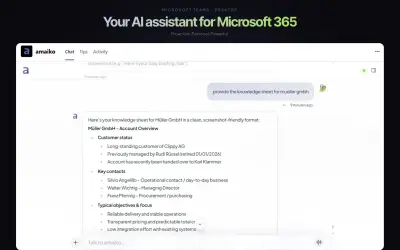amaiko for Microsoft 365 — screenshot