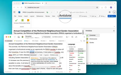 Antidote Connector for Word, Excel, Powerpoint and OneNote for Microsoft 365 — screenshot