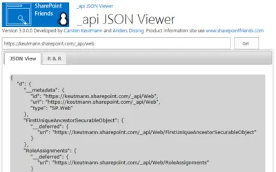 _api JSON Viewer for Microsoft 365 — screenshot
