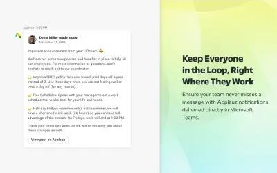 Applauz for Microsoft 365 — screenshot