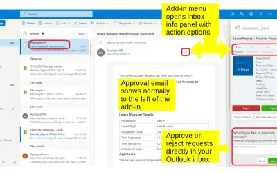 Appogee HR - Leave Management Add-in for Microsoft 365 — screenshot