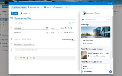 Appspace for Outlook for Microsoft 365 — screenshot