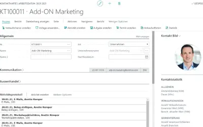 Aproda CRM (ASXR) for Microsoft 365 — screenshot