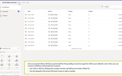 Arvig Calling Connector for Microsoft 365 — screenshot