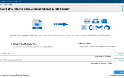 Aryson EML Converter Tool for Microsoft 365 — screenshot