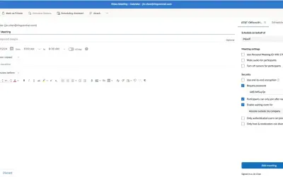 AT&T Office@Hand Scheduler for Microsoft 365 — screenshot