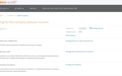 Avalara AvaTax for Microsoft 365 — screenshot