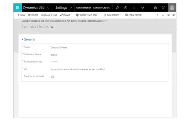 Azure Cosmos DB for DocumentDB API Data Provider for Microsoft 365 — screenshot