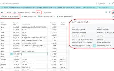 Bank Transaction Details for Microsoft 365 — screenshot