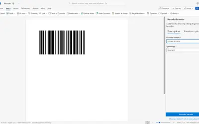 Barcode Generator for Microsoft 365 — screenshot