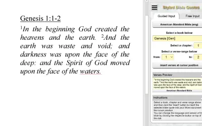 Bible Quotes for Word for Microsoft 365 — screenshot