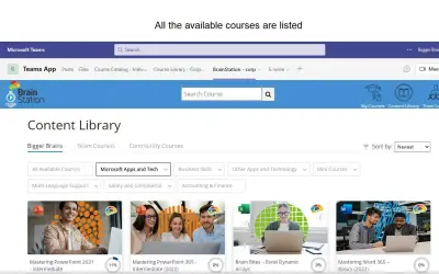 Bigger Brains eLearning for Microsoft 365 — screenshot