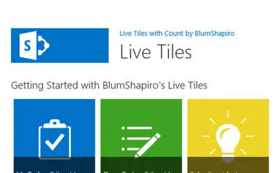 BlumShapiro Live Tiles with Count for Microsoft 365 — screenshot