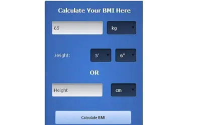 BMI Calculator for Microsoft 365 — screenshot