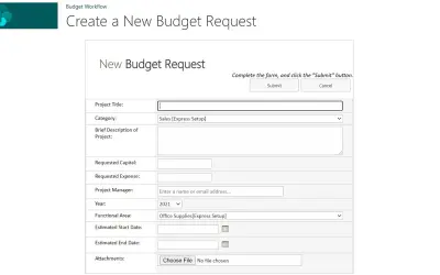 Budget Workflow for Microsoft 365 — screenshot