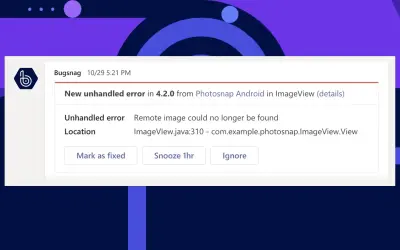 Bugsnag Notifications for Microsoft 365 — screenshot