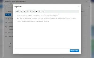 Calendar Signature for Microsoft 365 — screenshot